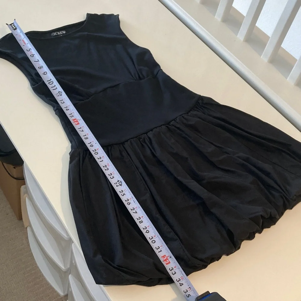 J. Crew Bubble-Hem Mixy Dress Black Size medium